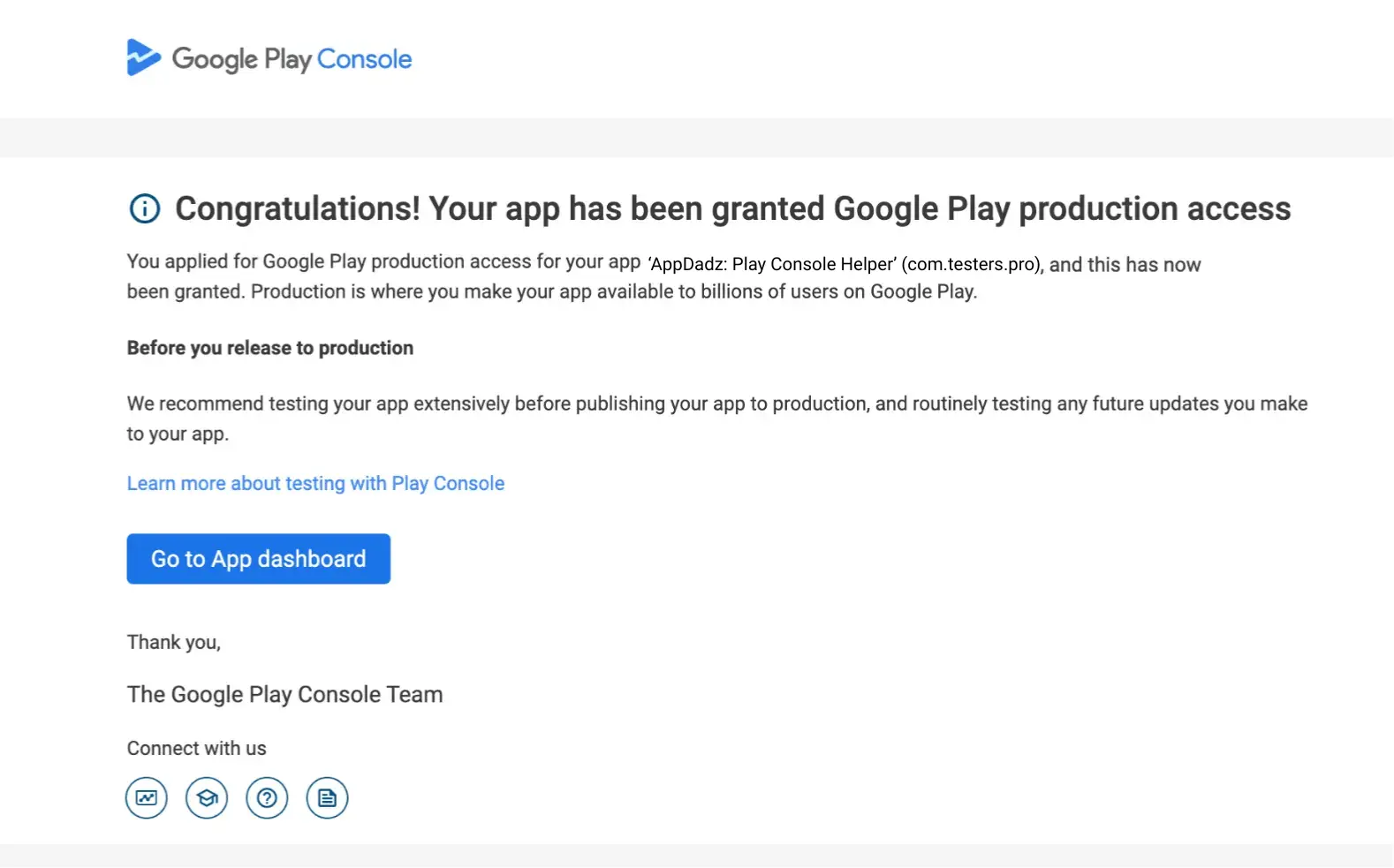 Production Access received Image