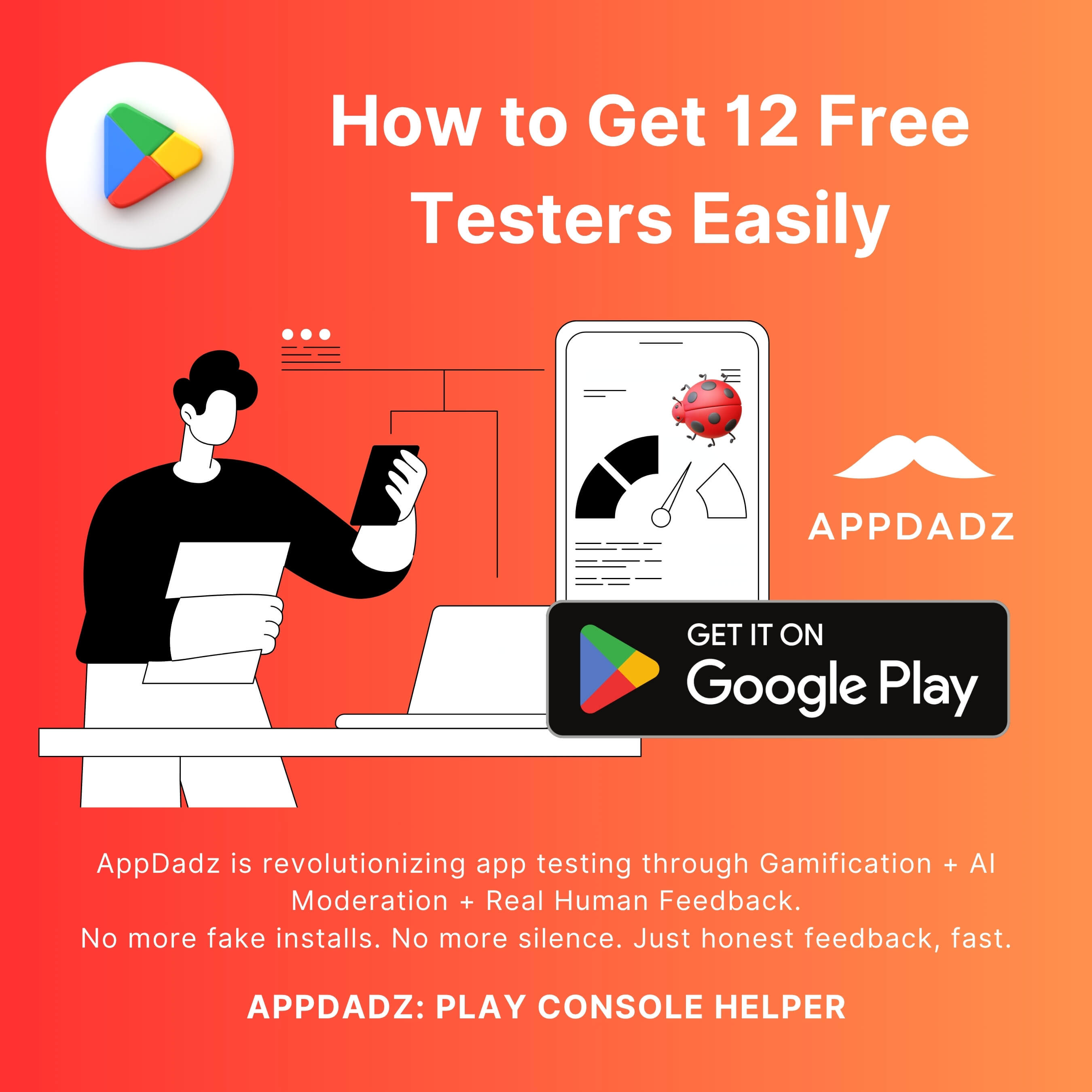 AppDadz feedback screenshot with user comments and day-wise tester details