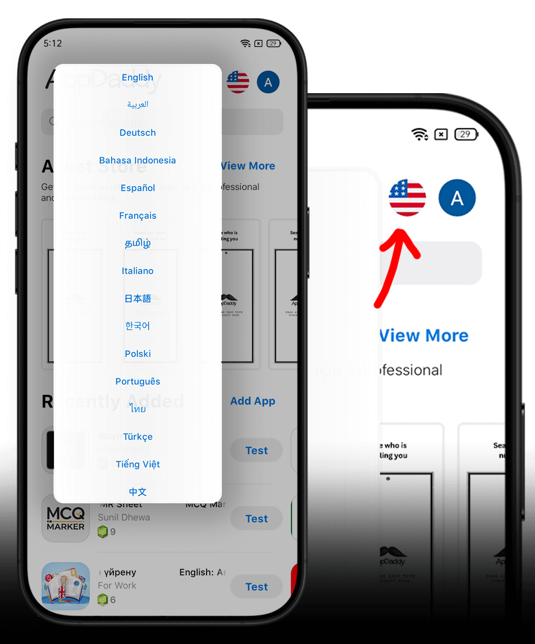 AppDadz translation options for instant app translation and global testing